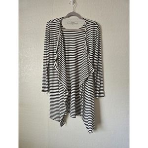 Soma Live Lounge Wear Cardigan Womens Striped Waterfall Open Front Sweater Small